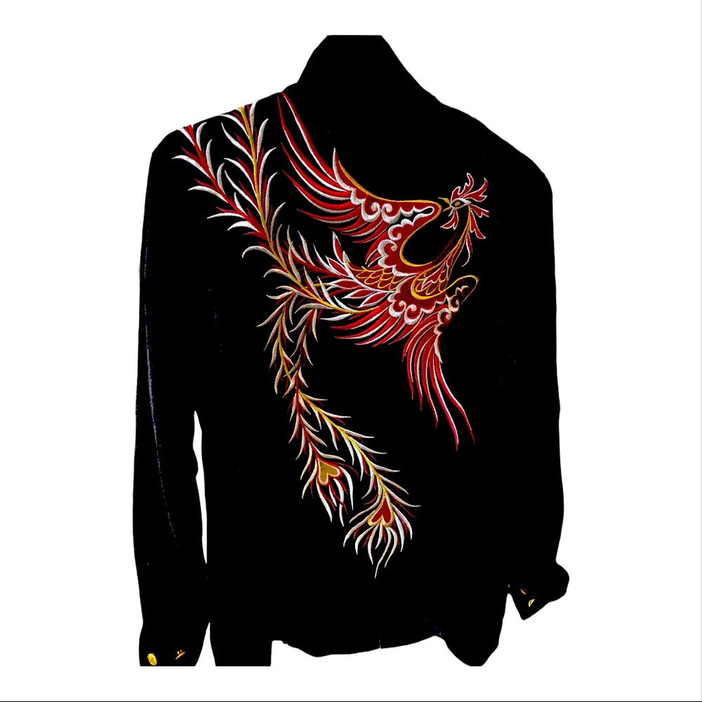 Bob Mackie Wearable Art embroidered phoenix  jacket